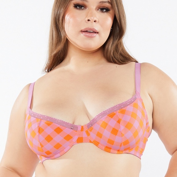 Savage X Fenty Gingham Remix Unlined Plunge Bra in Check'D Out Size 40DD NWOT! - Picture 2 of 10